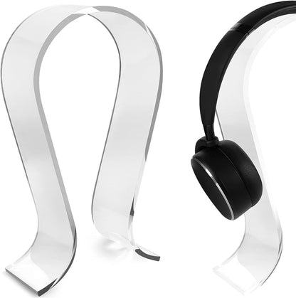 Clear Omega Headphone Stand for On-Ear Headphone, Gaming Headset Stand, Desk Display Hanger, Compatible with Bose, Marshall, Jabra, JBL, ATH, Sony, AKG, Sennheiser Headset (Clear)