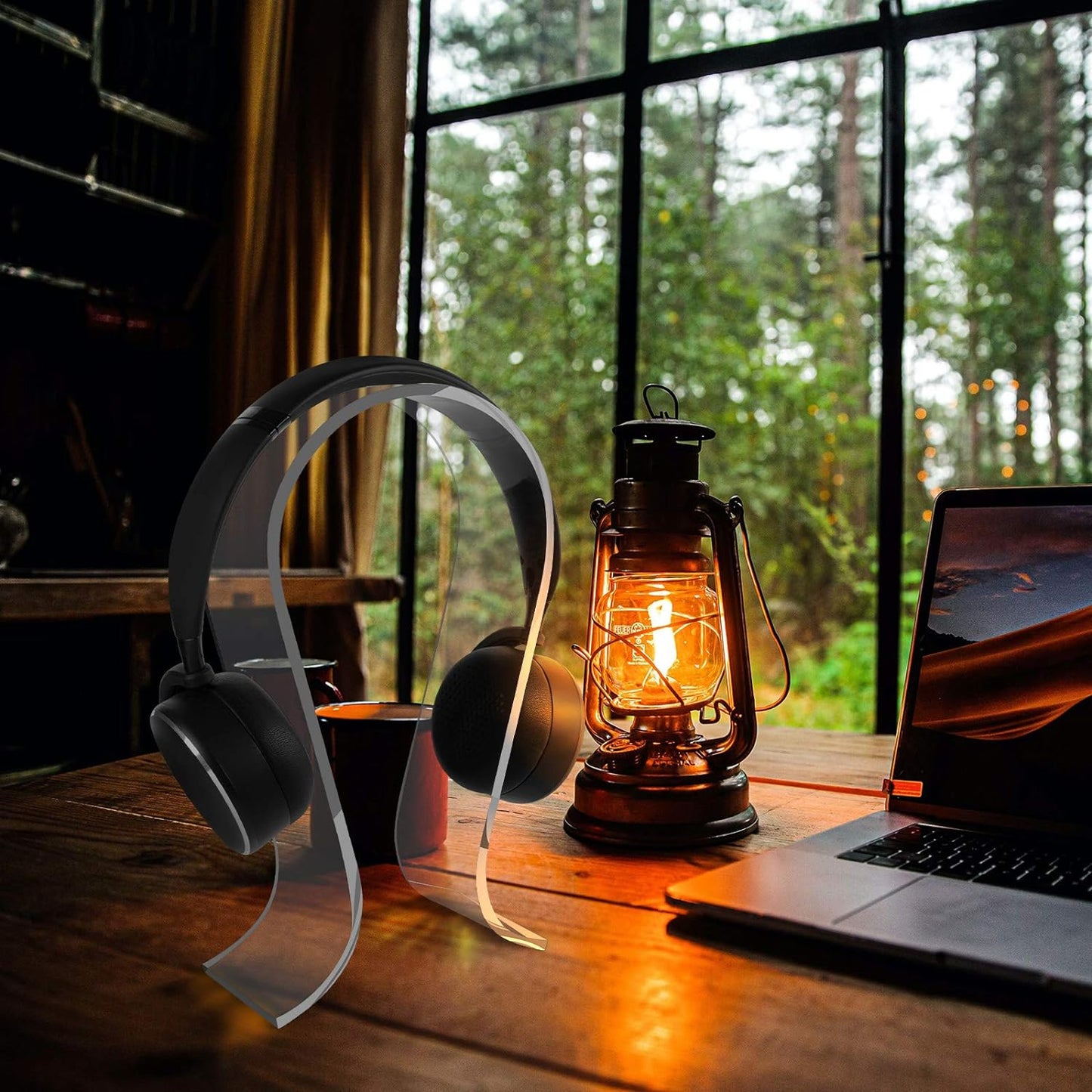 Clear Omega Headphone Stand for On-Ear Headphone, Gaming Headset Stand, Desk Display Hanger, Compatible with Bose, Marshall, Jabra, JBL, ATH, Sony, AKG, Sennheiser Headset (Clear)