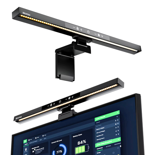 BM-ES1 Plus Computer Monitor Light Bar with Wireless Remote Control and Dimmer Switch for Multiple Screens - E-Reading LED Hanging Light
