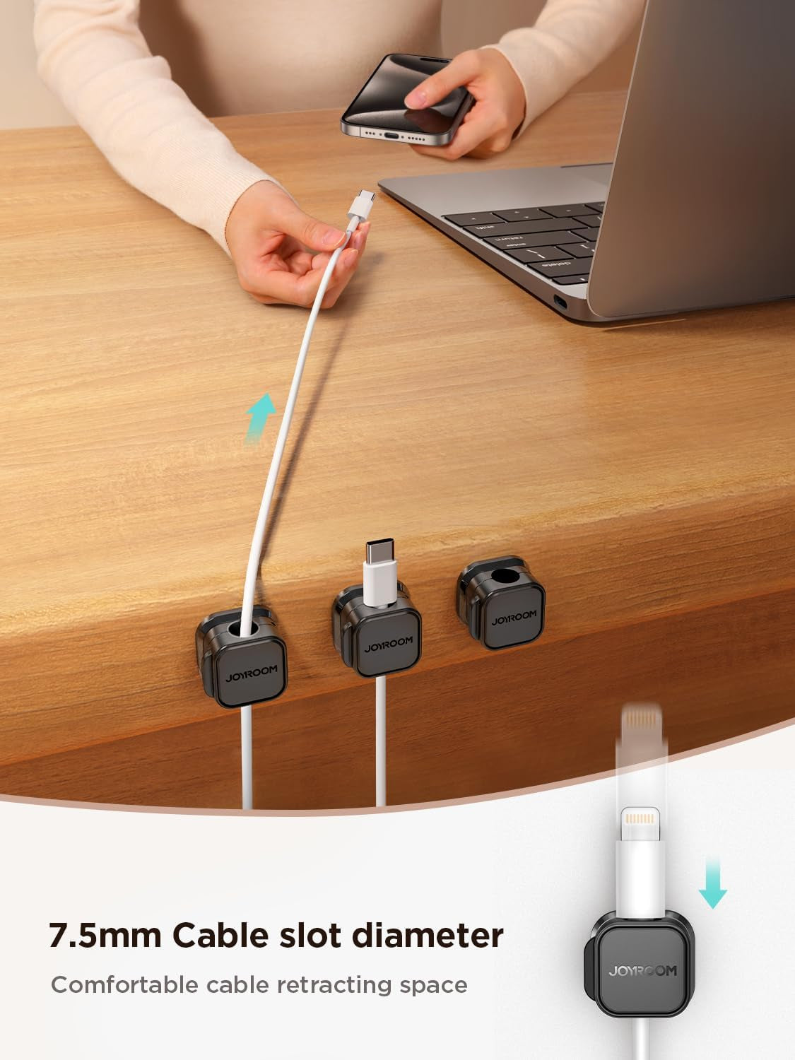 9 Pack Magnetic Cable Clips [Cable Smooth Adjustable] Cord Holder, under Desk Cable Management,  Adhesive Wire Holder Keeper Organizer for Home Office Desk Phone Car Wall Desktop Nightstand
