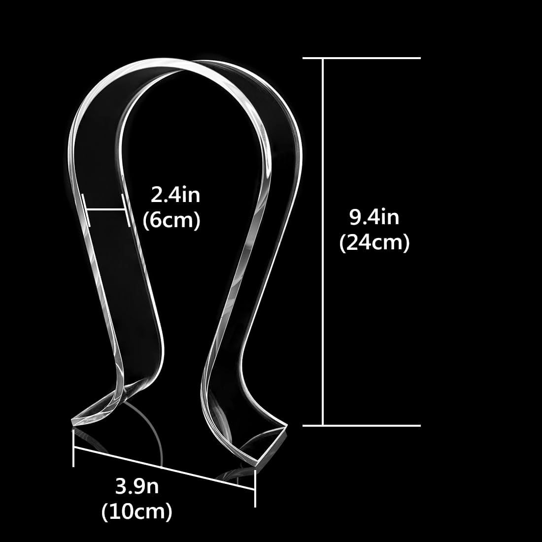 Clear Omega Headphone Stand for On-Ear Headphone, Gaming Headset Stand, Desk Display Hanger, Compatible with Bose, Marshall, Jabra, JBL, ATH, Sony, AKG, Sennheiser Headset (Clear)