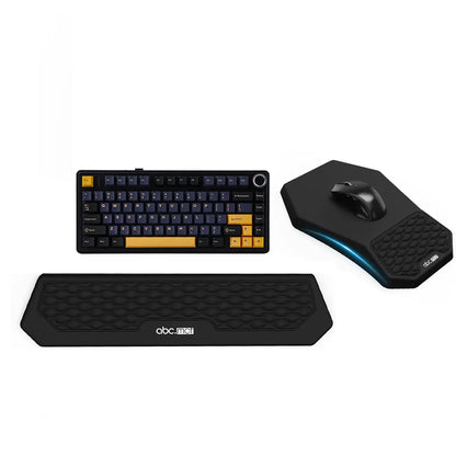 Ergonomic Mouse Pad and Keyboard Wrist Rest Support Set, Massage Design Mousepad for Carpal Tunnel Pain Relief, Memory Foam, Non-Slip PU Base for Computer Desk