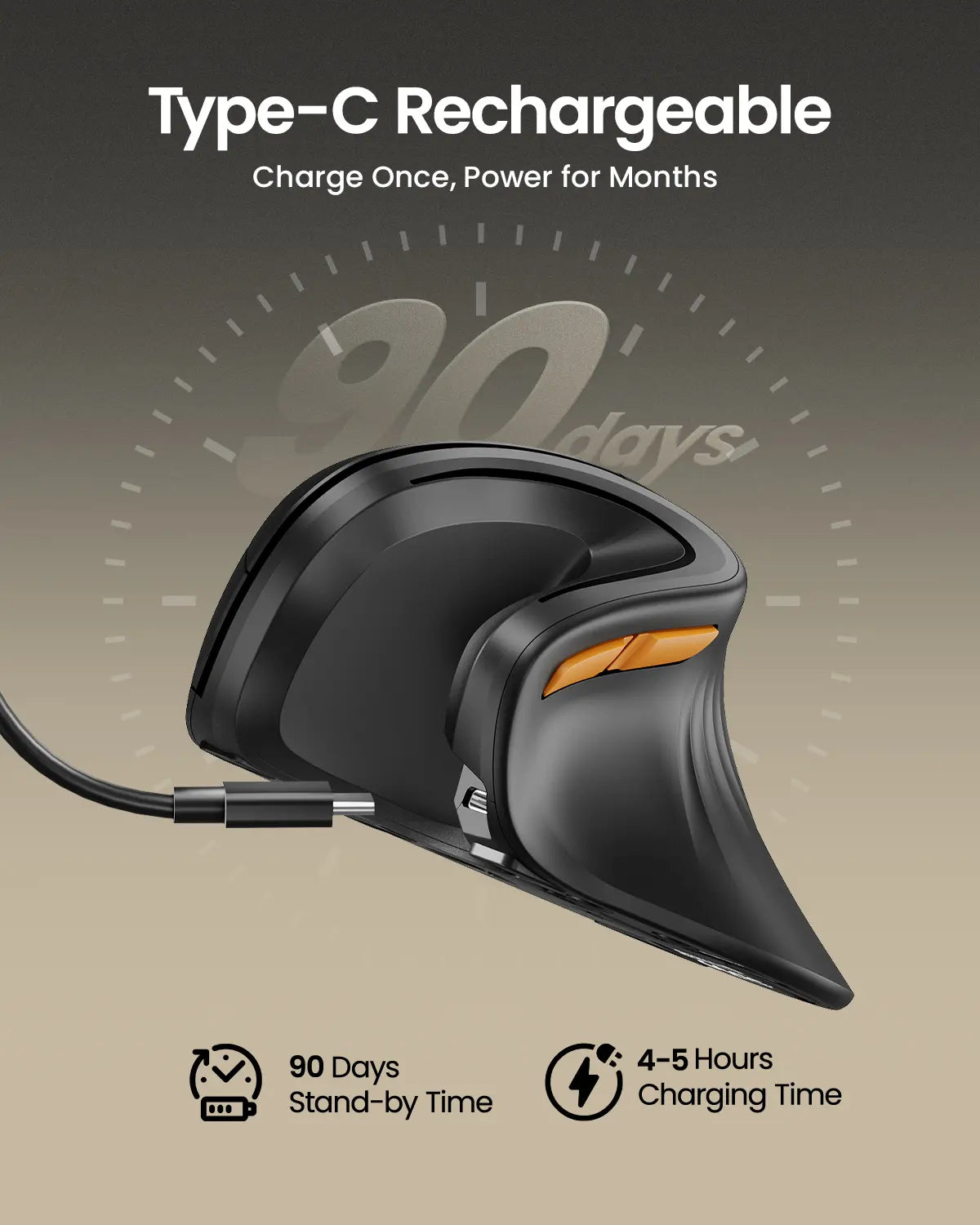 Protoarc Ergonomic Bluetooth Vertical Mouse, EM11 NL Wireless Rechargeable Optical Mice, Computer Gaming Mouse with 3 Multi-Device, 3 Level Adjustable DPI, Tiktokshopblackfriday, Tiktokshopcybermonday