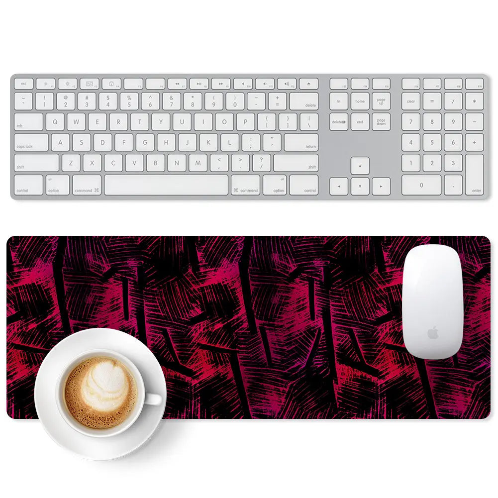 Large Gaming Mouse Pad Full Keyboard Laptop Computer Mouse Mat 31.5 X 11.8 Inches Waterproof Anti-Slip Neoprene Base for Home Office Geometric Design Summervibes